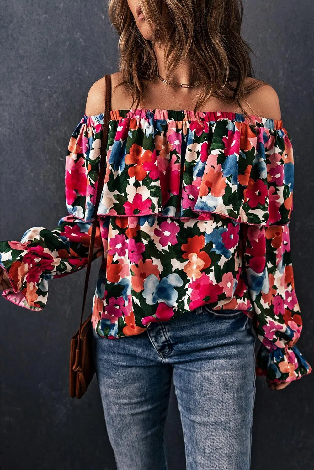 Shine From Within Floral Off Shoulder Blouse