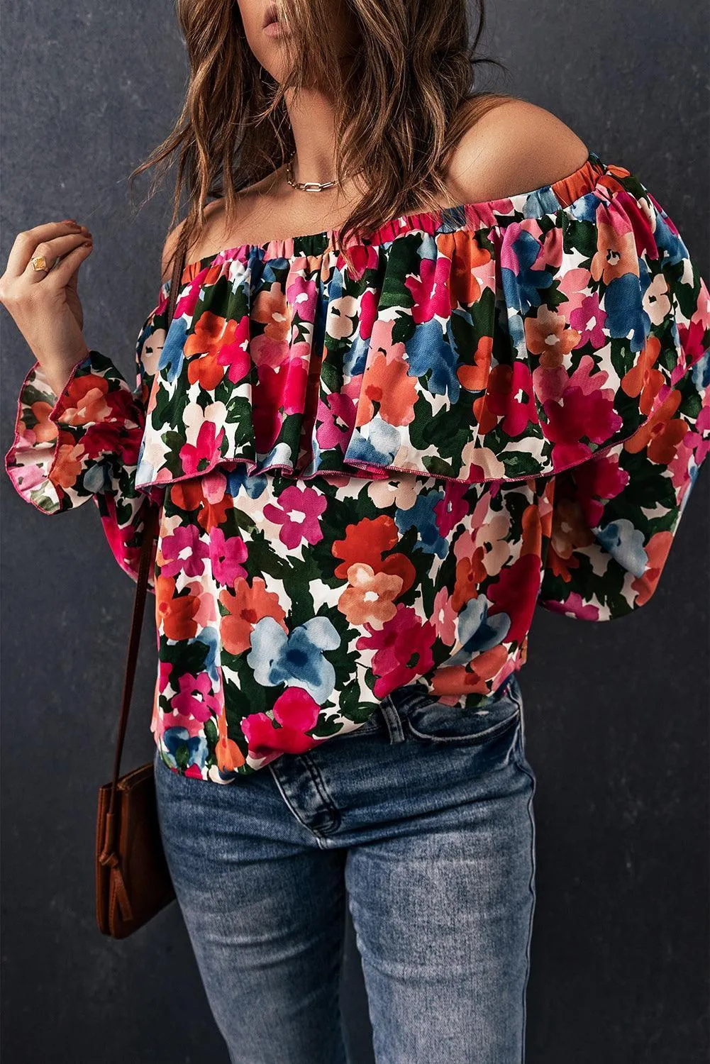 Shine From Within Floral Off Shoulder Blouse