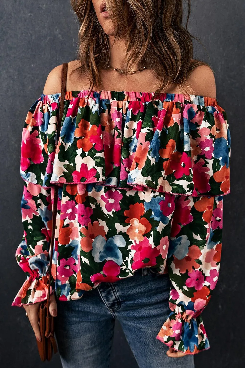 Shine From Within Floral Off Shoulder Blouse