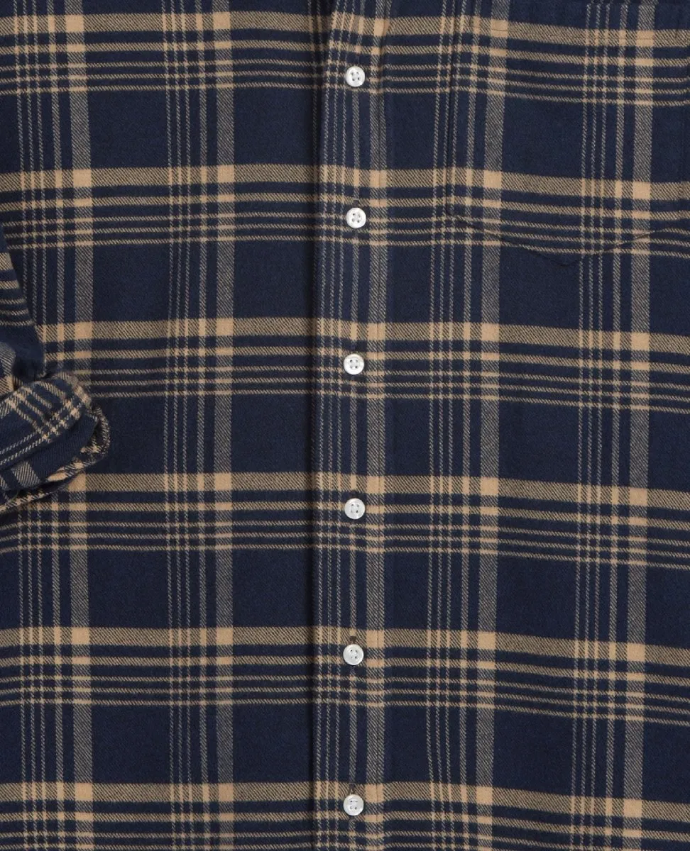 Shirley Oversized Navy & Brown Plaid