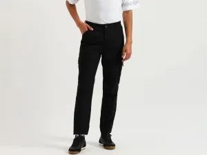 Solid Straight Fit Cargo Trousers