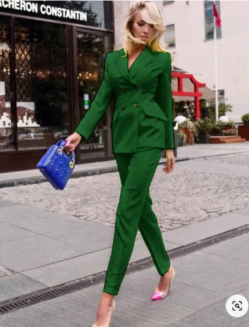 Sophisticated and Modern Women Two-Piece Pant Suit Set Custom Size Supported
