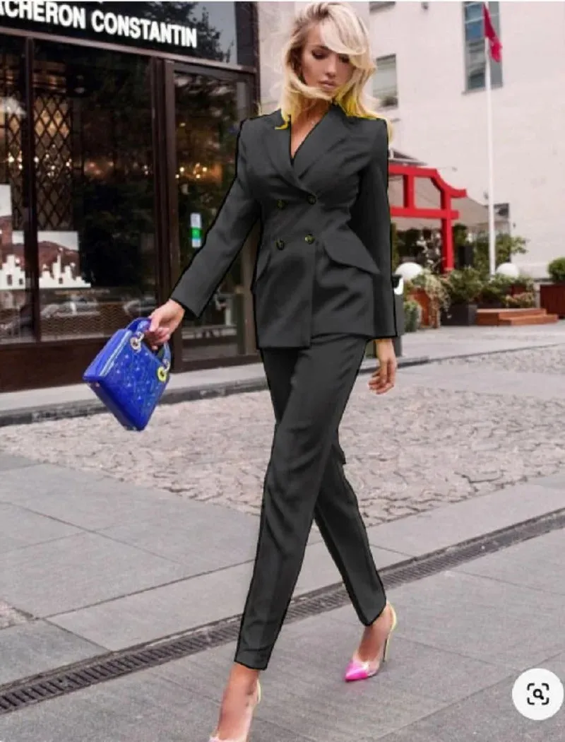 Sophisticated and Modern Women Two-Piece Pant Suit Set Custom Size Supported