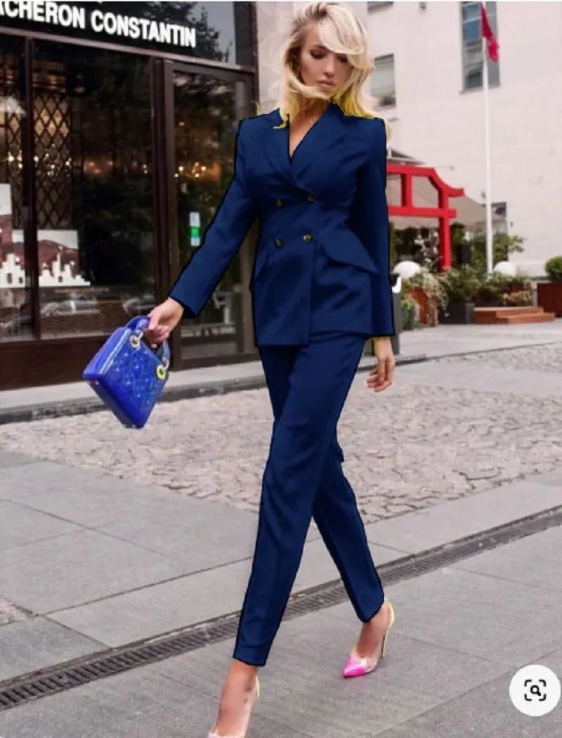 Sophisticated and Modern Women Two-Piece Pant Suit Set Custom Size Supported