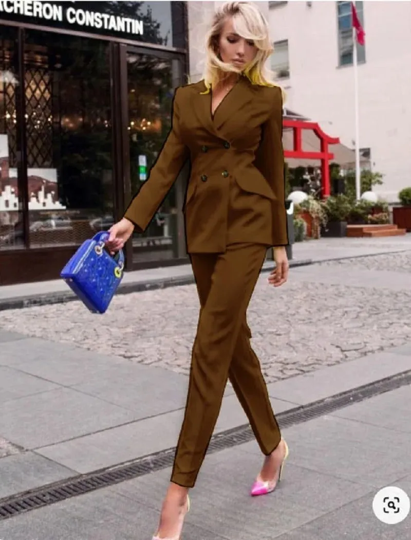 Sophisticated and Modern Women Two-Piece Pant Suit Set Custom Size Supported