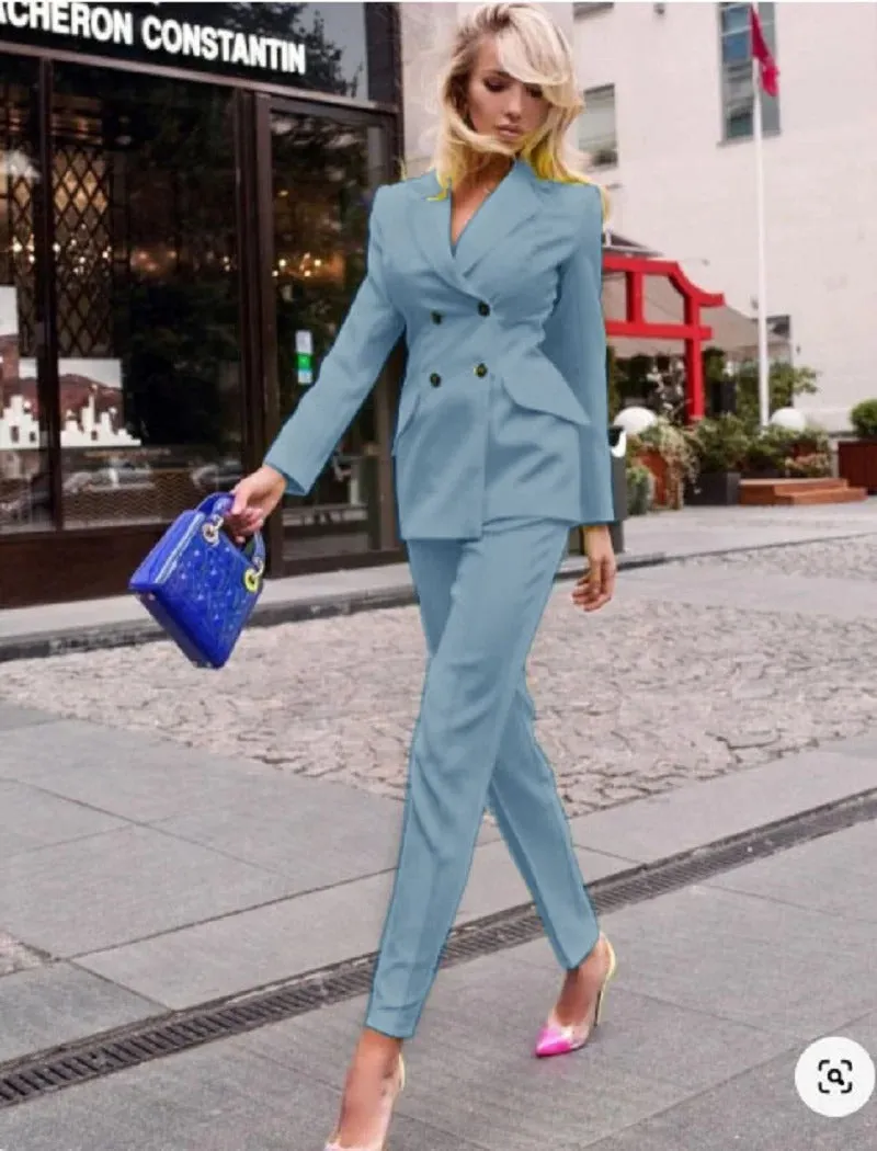 Sophisticated and Modern Women Two-Piece Pant Suit Set Custom Size Supported