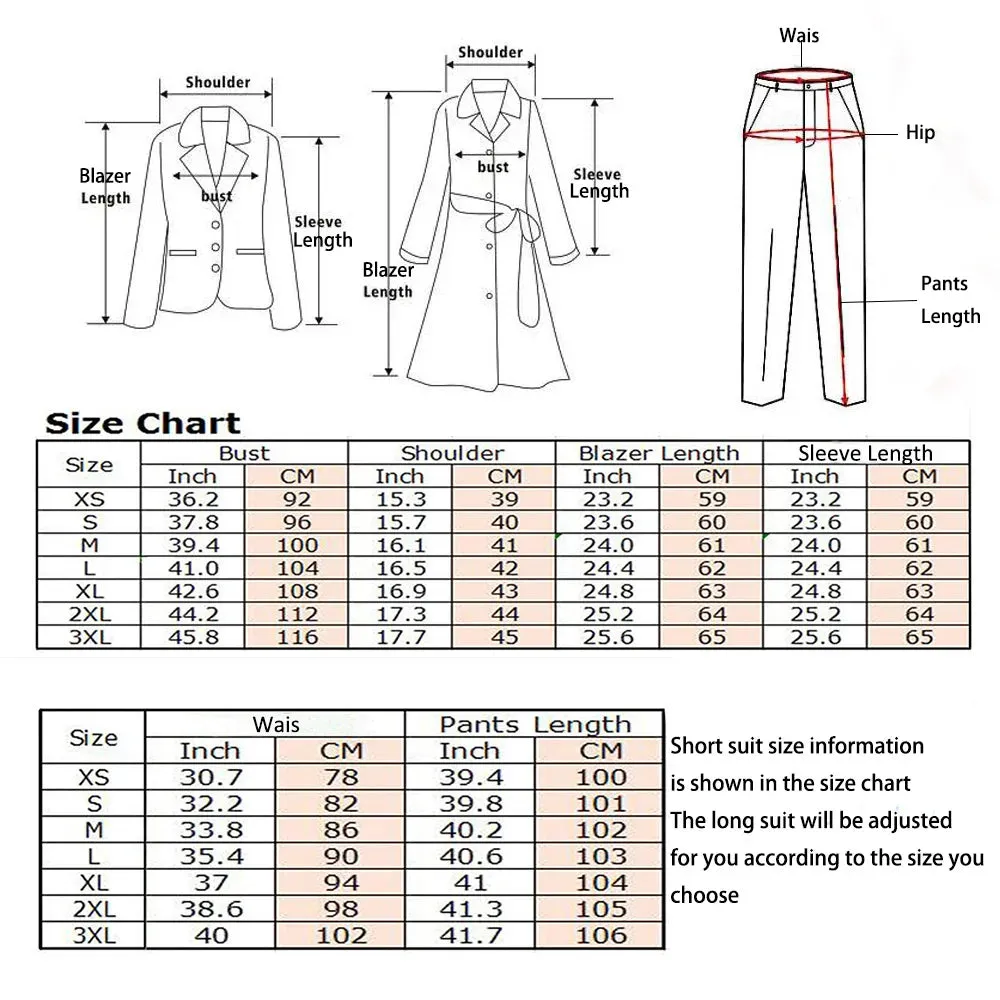 Sophisticated and Modern Women Two-Piece Pant Suit Set Custom Size Supported
