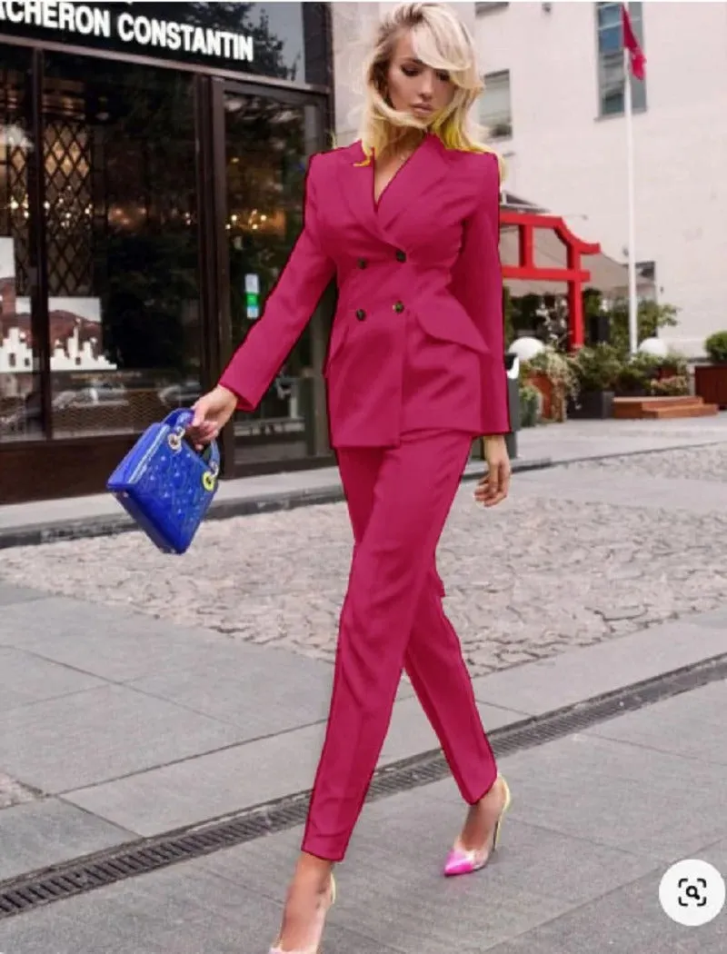 Sophisticated and Modern Women Two-Piece Pant Suit Set Custom Size Supported