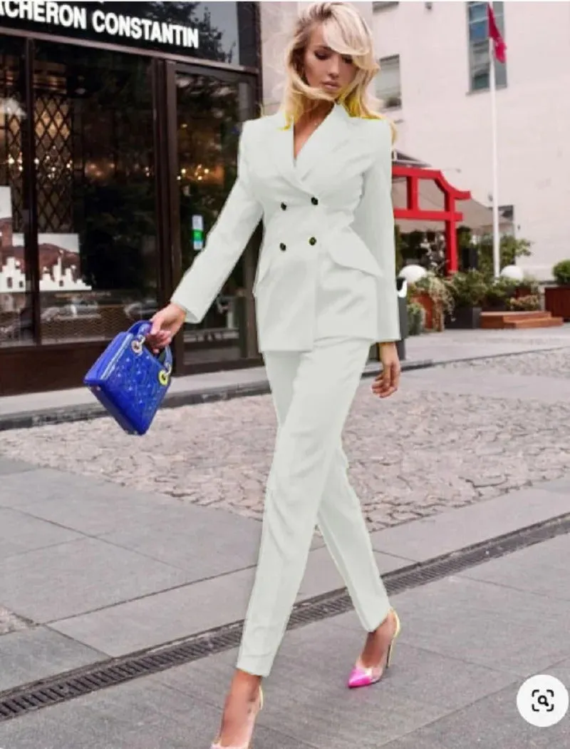 Sophisticated and Modern Women Two-Piece Pant Suit Set Custom Size Supported