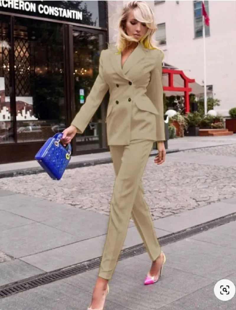 Sophisticated and Modern Women Two-Piece Pant Suit Set Custom Size Supported
