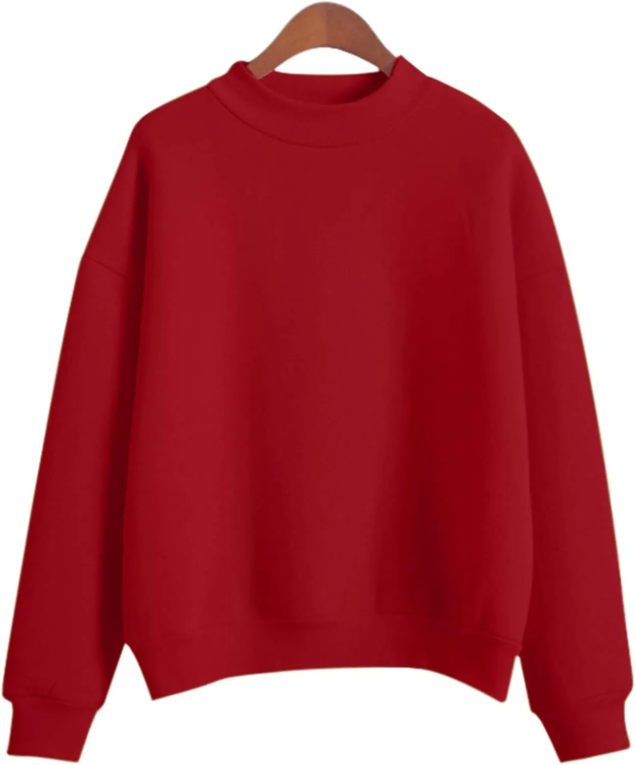 Sweatshirts for Women 2024 Solid Turtleneck Long Sleeve Pullover Tops Casual Comfy Fall Winter Fashion Clothes