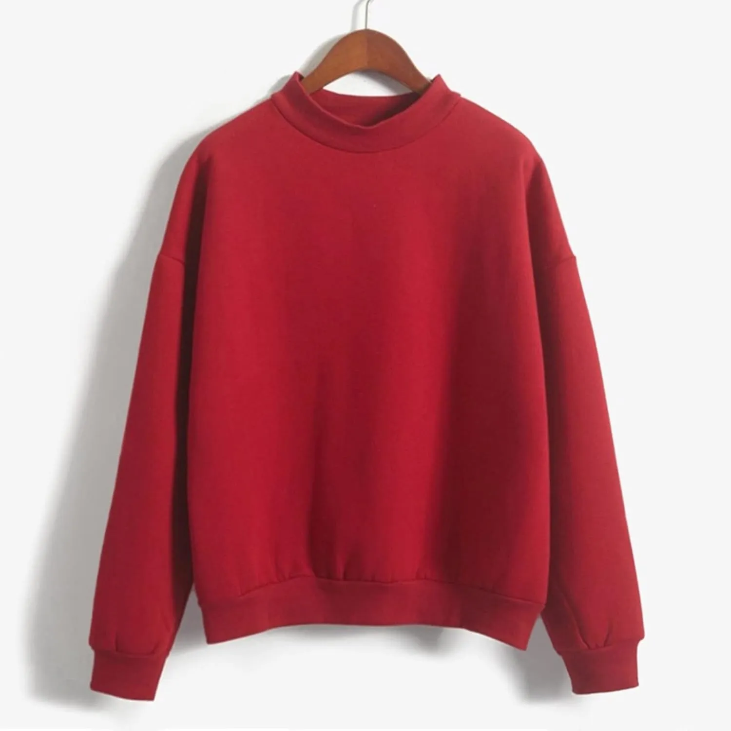 Sweatshirts for Women 2024 Solid Turtleneck Long Sleeve Pullover Tops Casual Comfy Fall Winter Fashion Clothes
