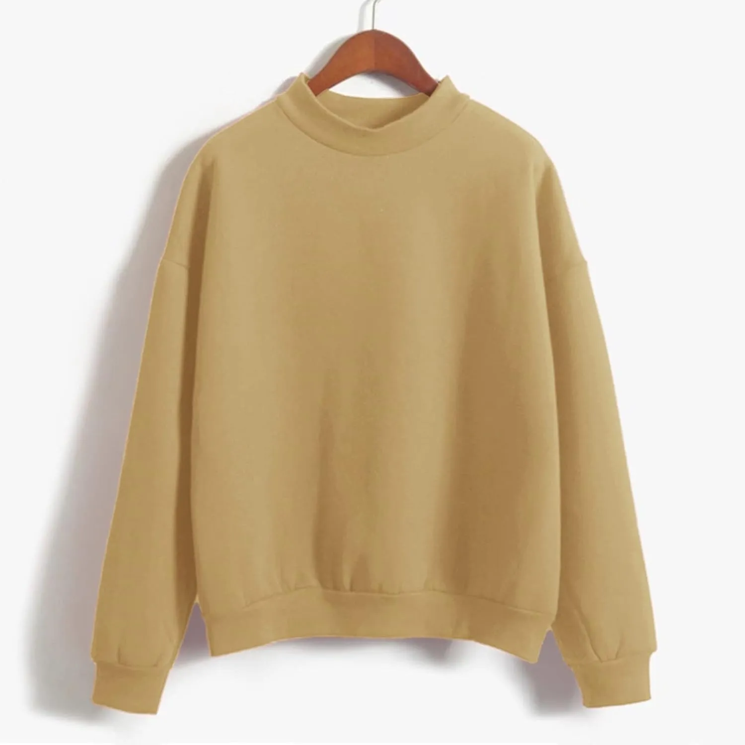 Sweatshirts for Women 2024 Solid Turtleneck Long Sleeve Pullover Tops Casual Comfy Fall Winter Fashion Clothes