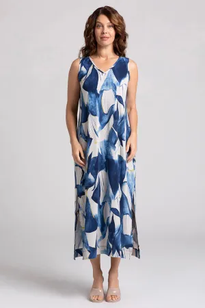 Sympli Spring/Summer 2024-28160P-Reversible Tank Dress-Watery Reflections