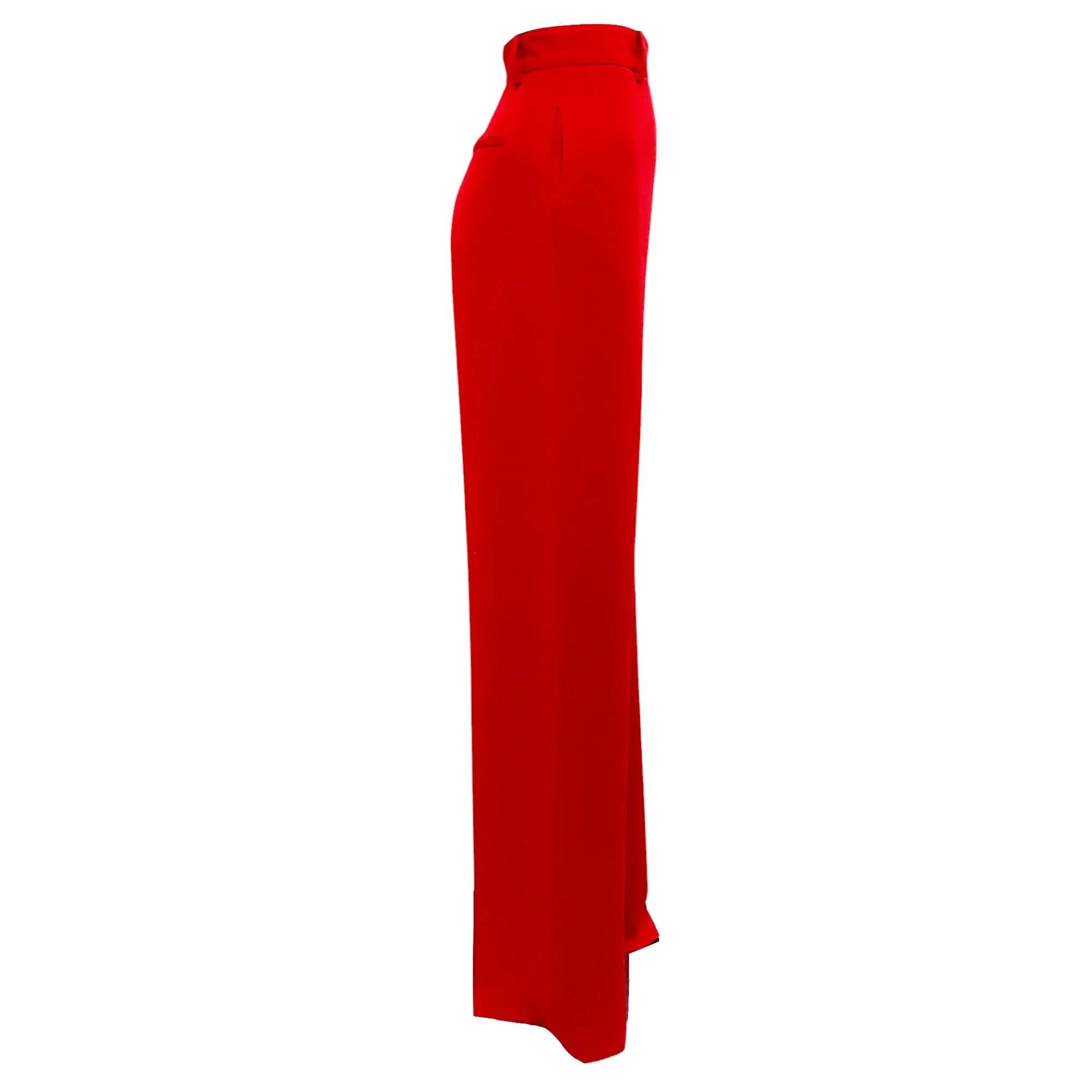 Valentino Red 2022 High-Rise Silk-Cady Wide-Leg Trousers