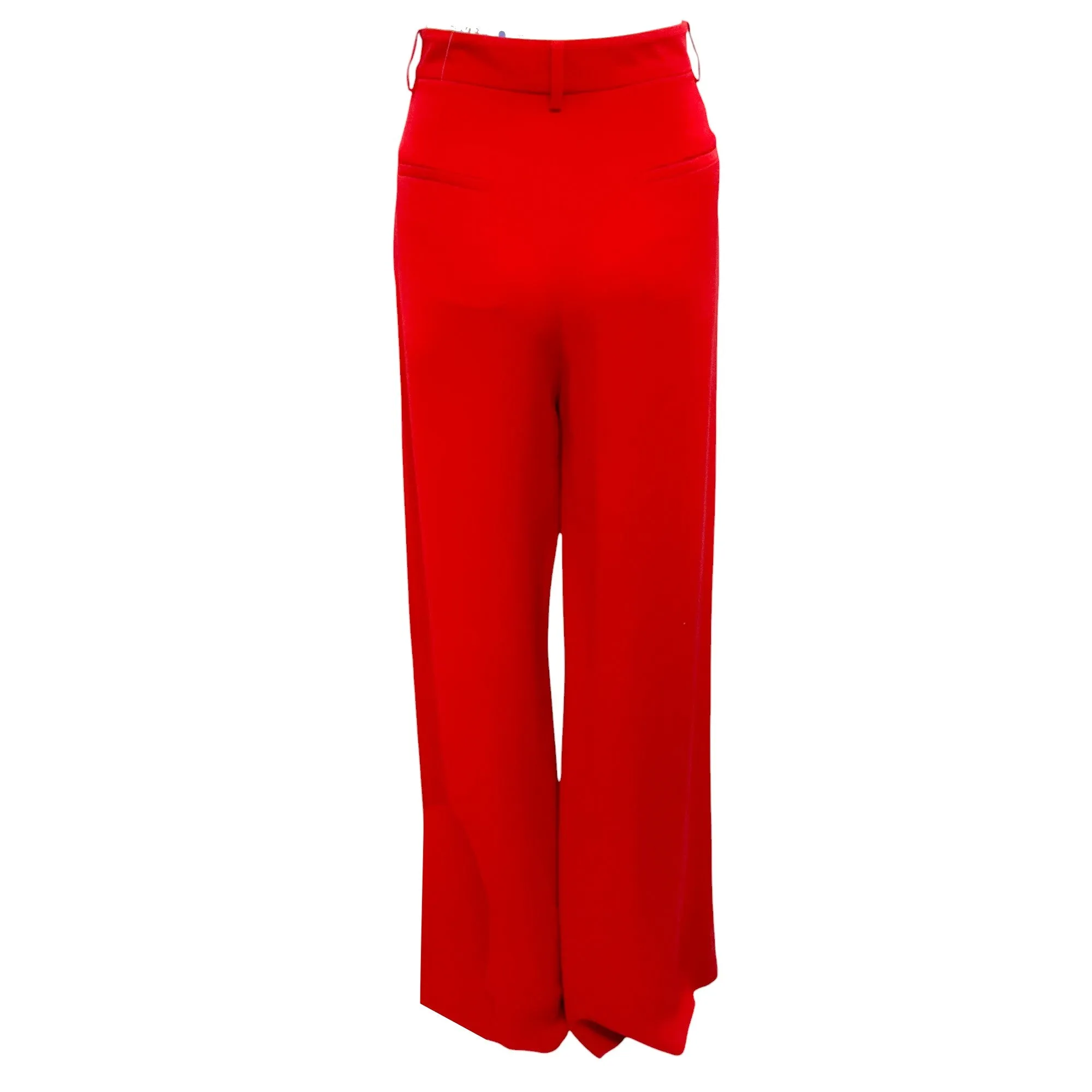 Valentino Red 2022 High-Rise Silk-Cady Wide-Leg Trousers