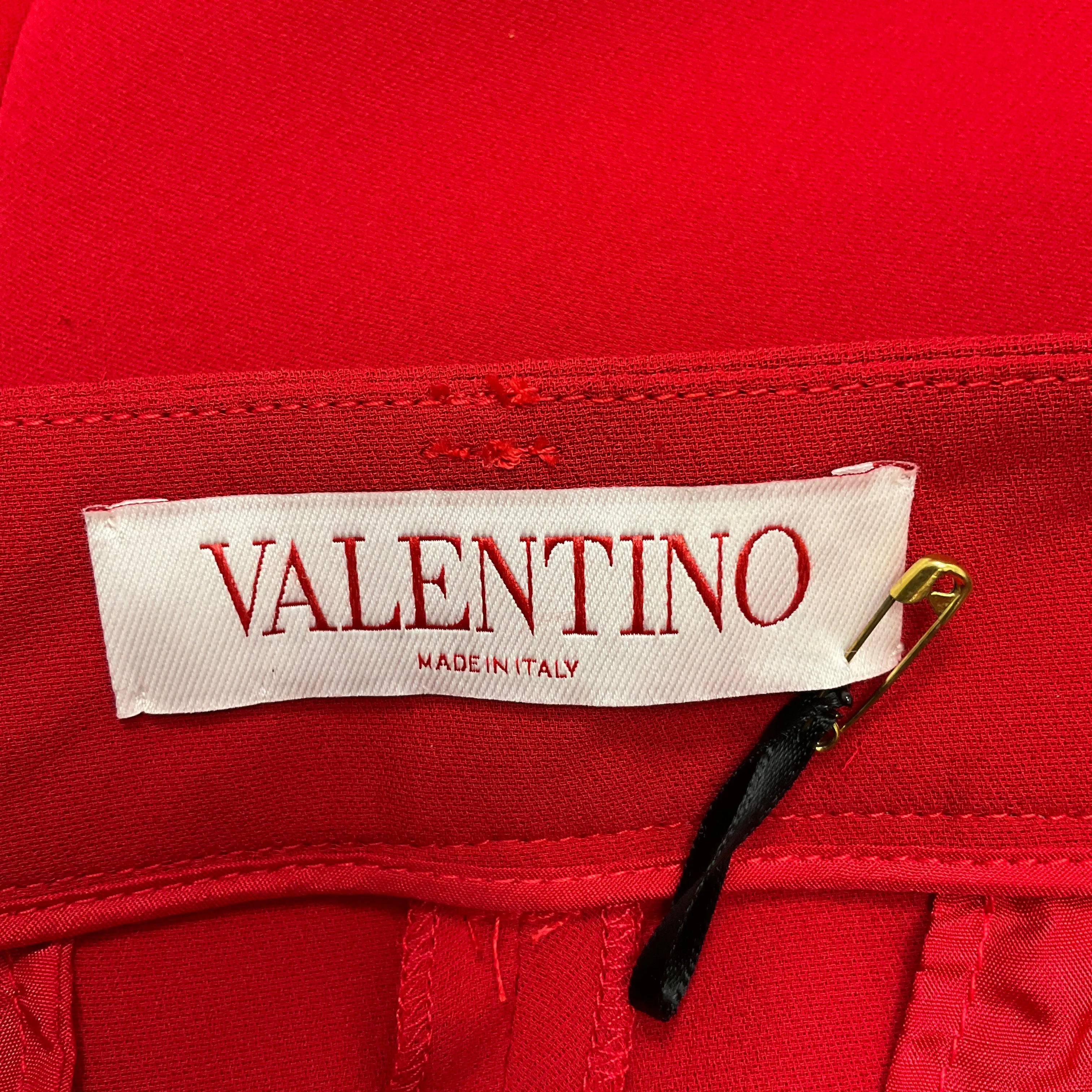 Valentino Red 2022 High-Rise Silk-Cady Wide-Leg Trousers