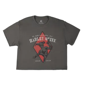 Vintage Harley Quinn Cropped Charcoal Tee