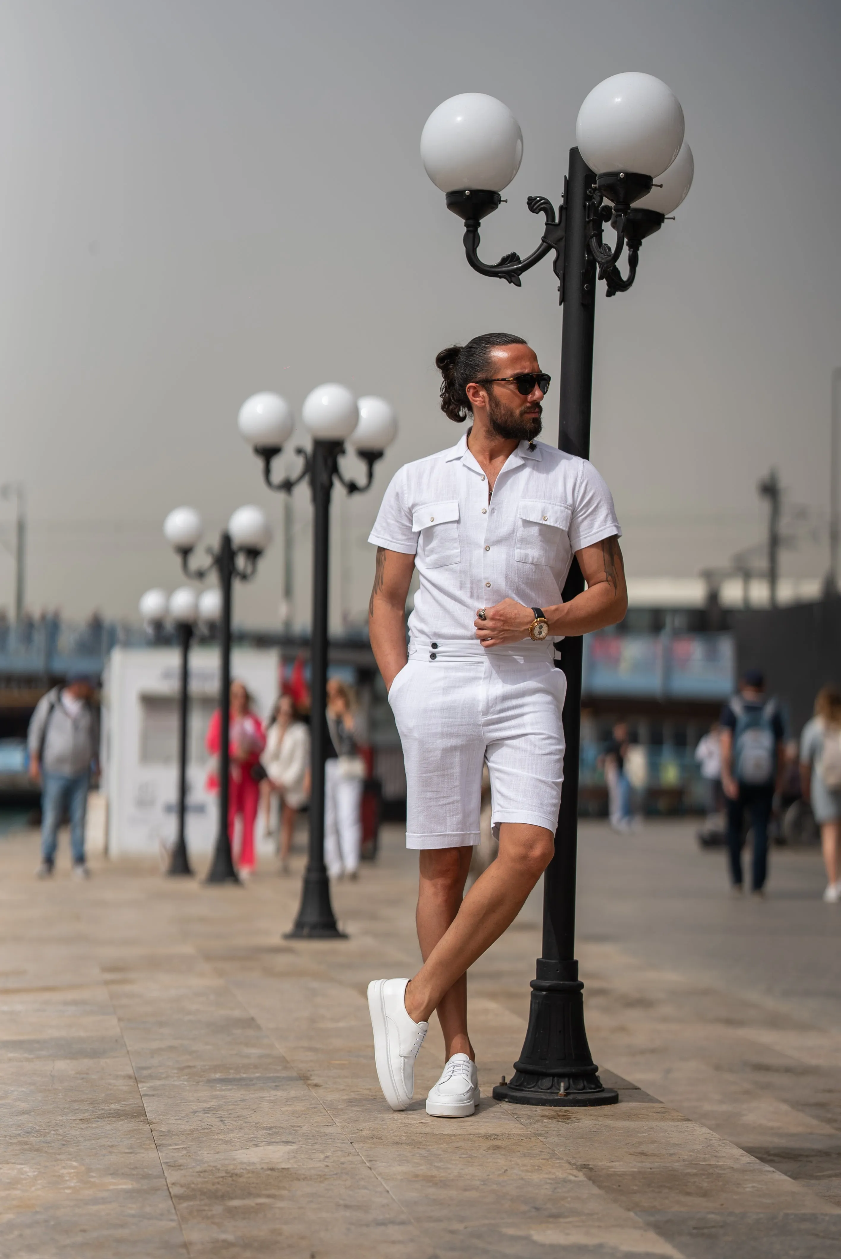 Watt Slim Fit White Short Sleeve Shirt