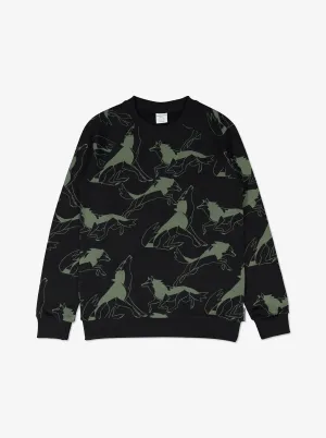 Wolves Print Kids Jumper