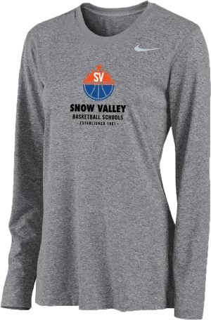 Womens Nike Snow Valley Basketball Camps Long Sleeve Shooter Shirt - Carbon Heather