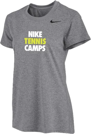 Womens Nike Tennis Camps Short Sleeve Dri-Fit Tee - Carbon Heather