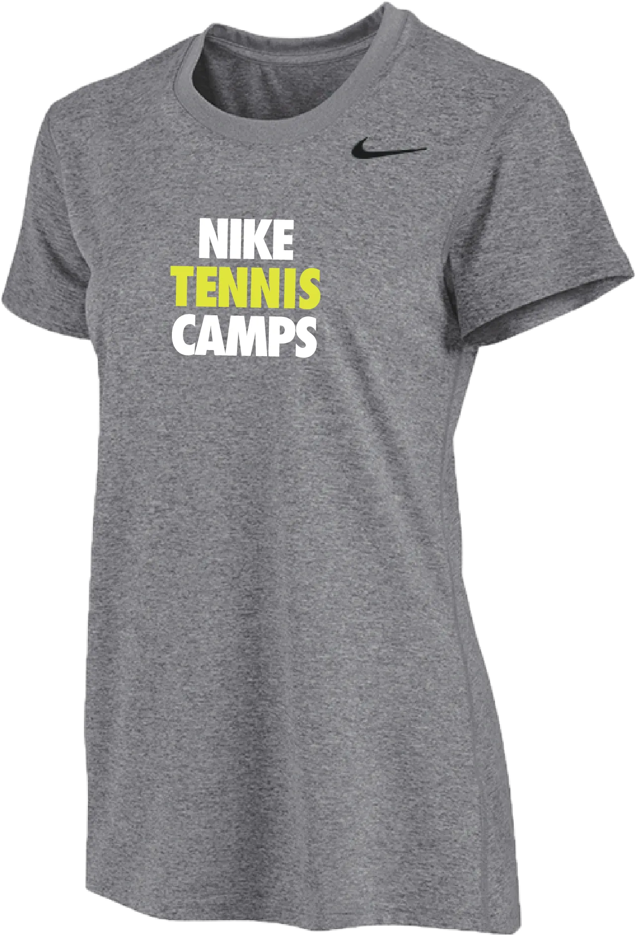 Womens Nike Tennis Camps Short Sleeve Dri-Fit Tee - Carbon Heather