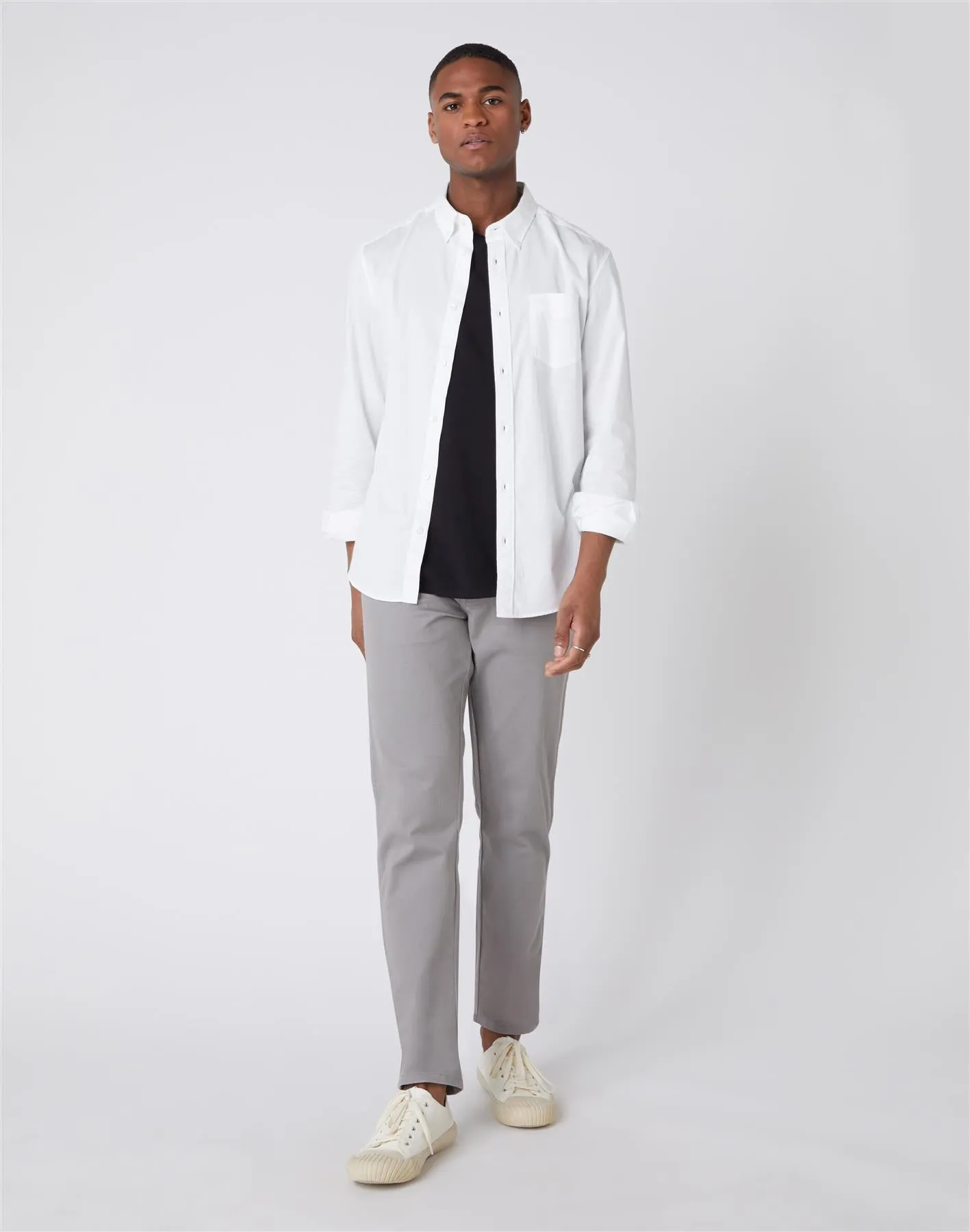 Wrangler Mens Texas Slim Shale Grey Trousers