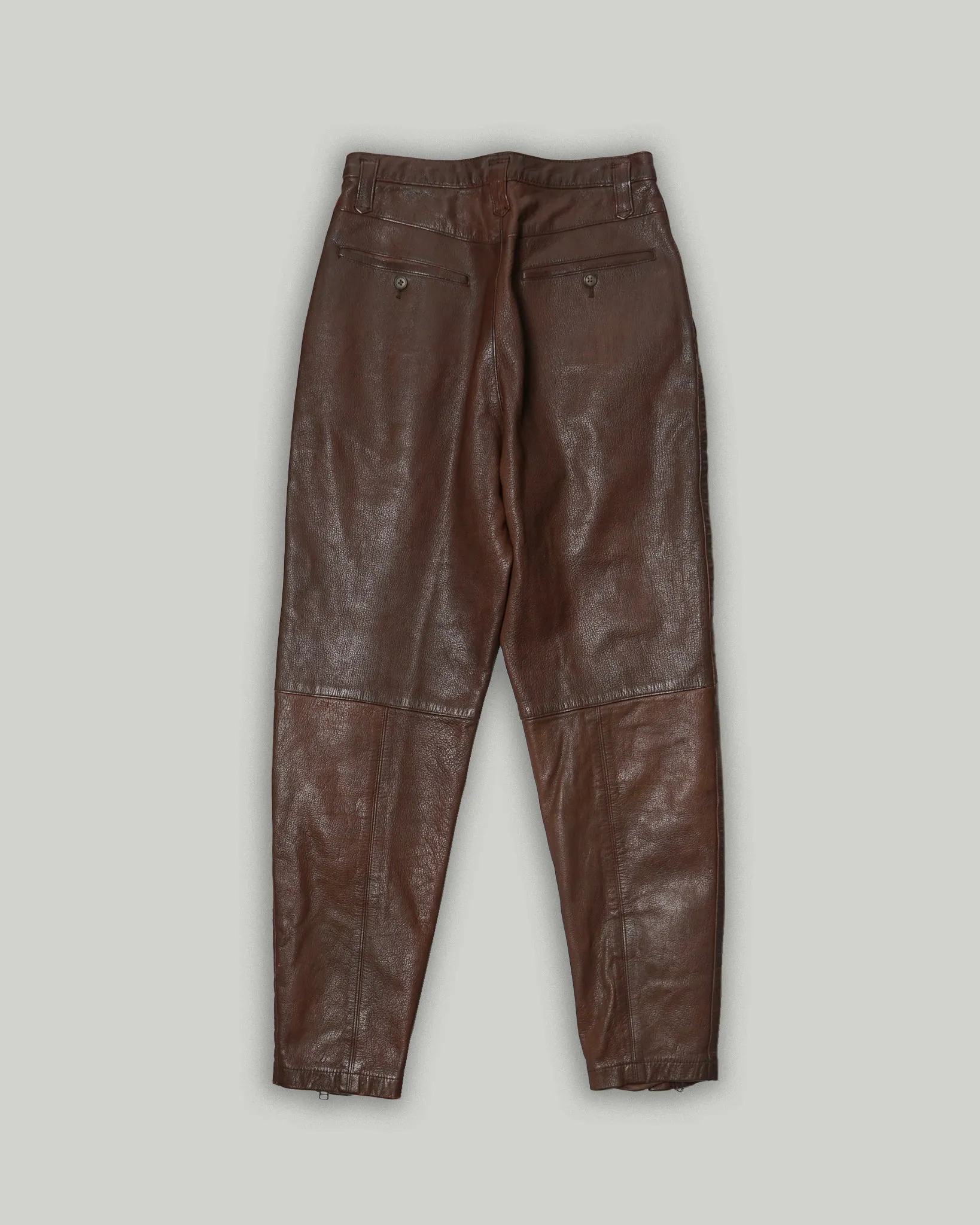 Zipper Designed Leather Trousers