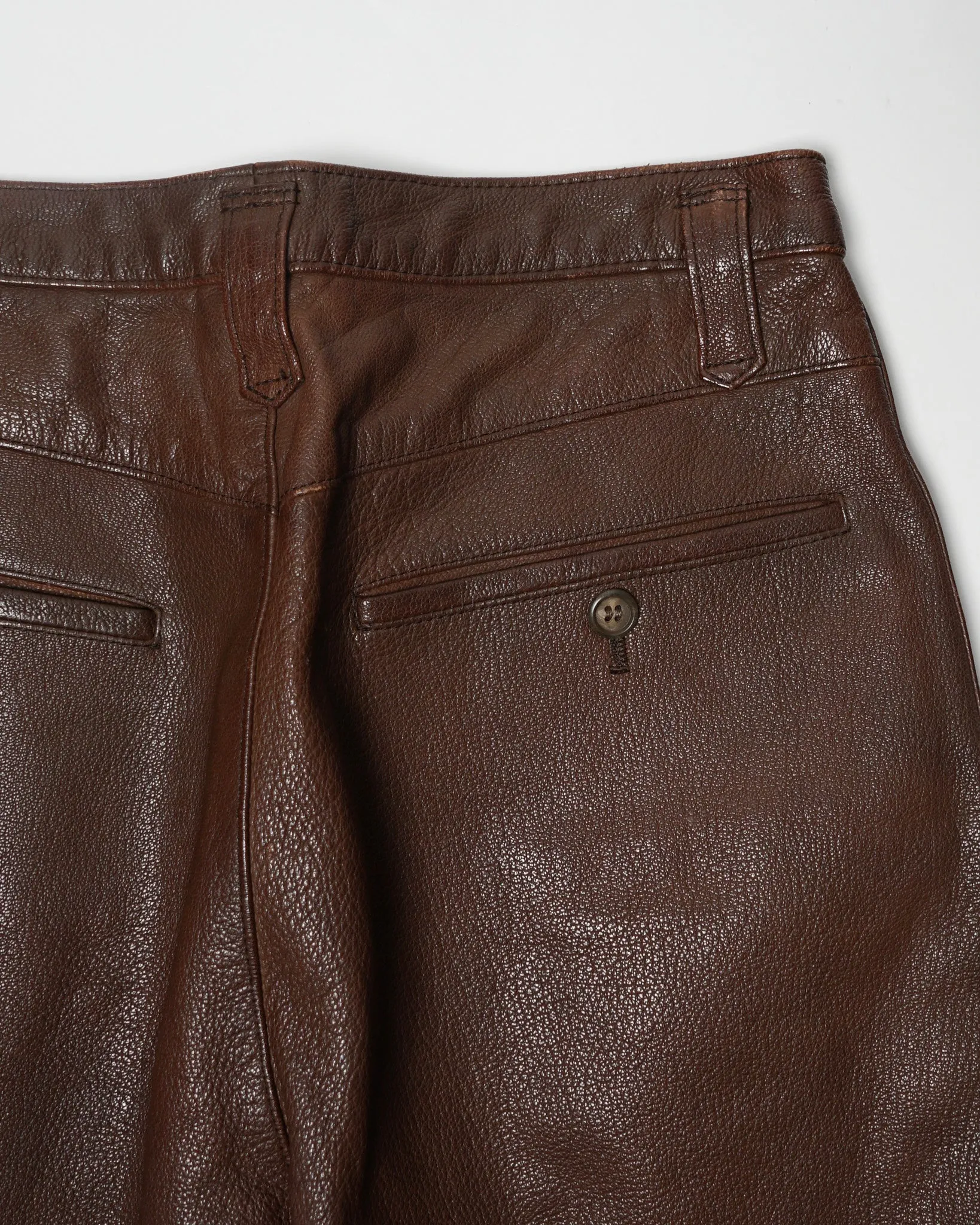 Zipper Designed Leather Trousers